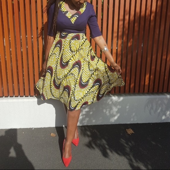 Women's African Print Custom Summer Dress ☀️ - Picture 4 of 6